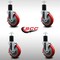 Service Caster 5'' SS Red Poly Swivel 1-3/4'' Expanding Stem Caster Set with Brake, 4PK SCC-SSEX20S514-PPUB-RED-TLB-134-4 - alternate 2